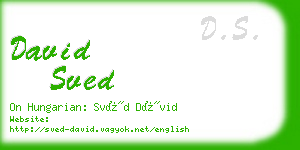 david sved business card